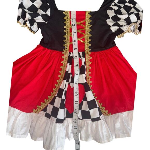 BBOJ Queen of Hearts Dress 2T Disney Alice in Wonderland Boutique Costume - Picture 6 of 14